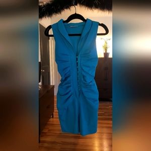 80's Blue Button down cotton dress